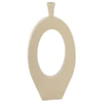 Vaas met gat ovaal beige taupe aluminium 24x6x60cm