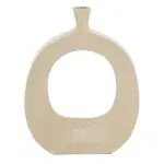 Vaas met gat rond taupe beige aluminium 31x5x40cm