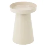 Kandelaar beige metaal 10,5x8,5x14,5cm