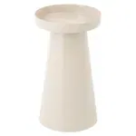 Kandelaar beige metaal 10,5x9,5x18,5cm