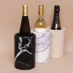 Travertine vaas of wijnkoeler mooisa Ø12x18cm