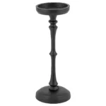 Kandelaar zwart metaal 10x10x26cm