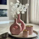 Complete woonaccessoires salontafel set beige roze