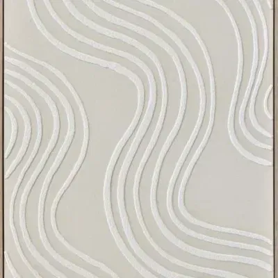 3D wanddecoratie 83x123cm beige wit #2