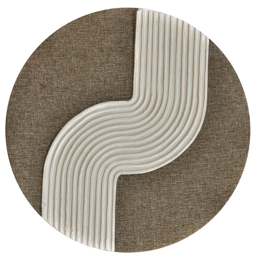 3D wanddecoratie rond Bruin beige 80 cm