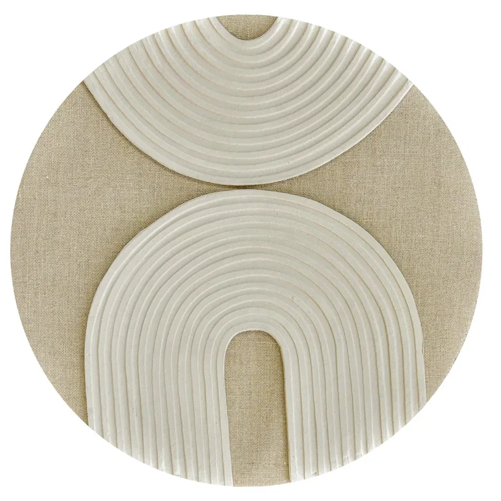 3D wanddecoratie rond Taupe beige 80 cm