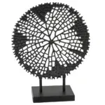 Ornament beeld coral zwart 49 cm