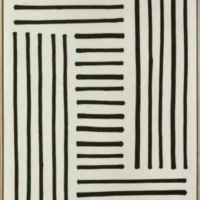 3D wanddecoratie beige zwart 83x123cm