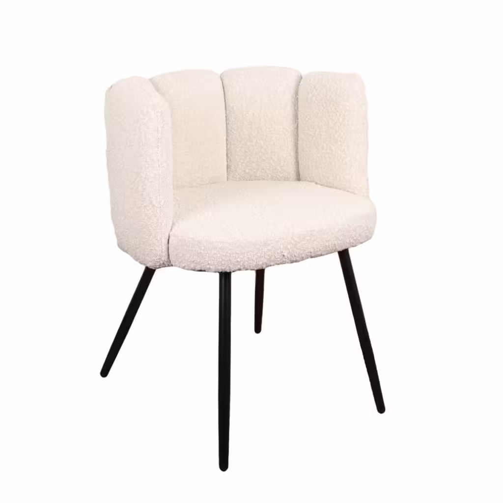 High five eetkamerstoelen wit parelmoer (boucle) (Set van 2)