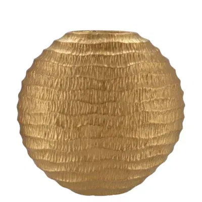 Inga jada oval luxe vaas wave goud 31x12x30cm