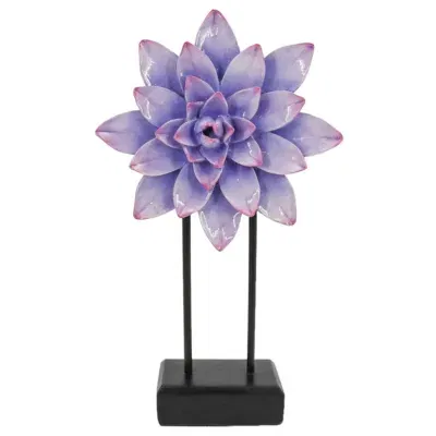 Decoratie standaard bloem ornament paars 28,5 cm