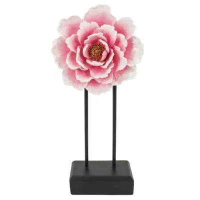 Decoratie standaard bloem ornament roze 25 cm