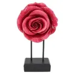 Decoratie standaard roos ornament rood 26 cm