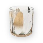 theelicht waxinelicht houder met veer ibiza home deco 7.5x7.5x8cm