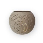 Windlicht waxinelicht houder s taupe goud 10x10x8cm