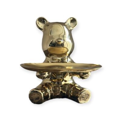 Beer met dienblad schaaltje beeld goud