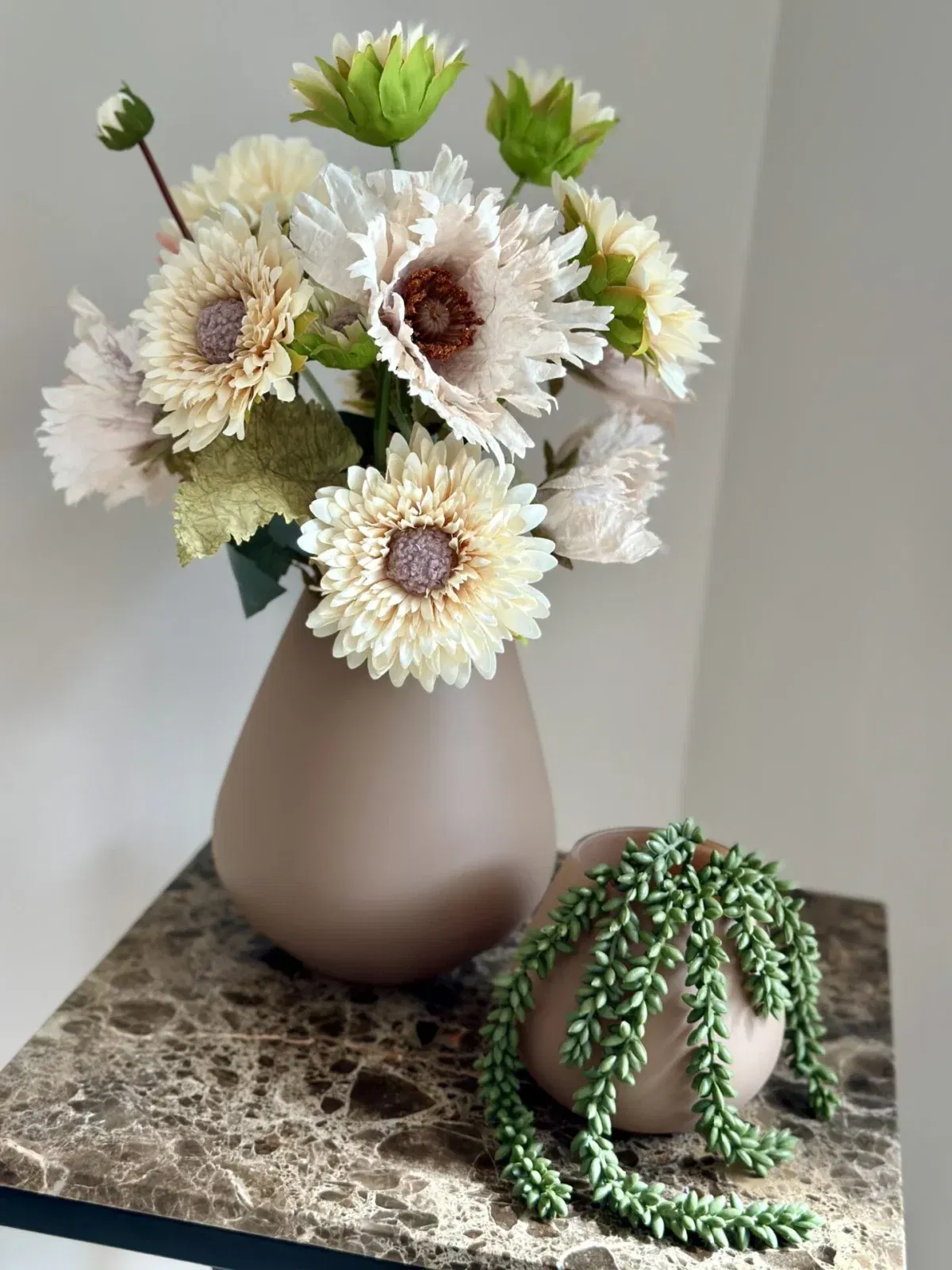 Decoratie set Tasman met zijden bloemen vase the world