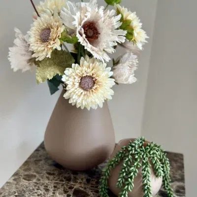 Decoratie set Tasman met zijden bloemen vase the world