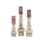 Glazen kandelaar chandelier brown luster set 3