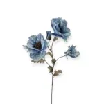 Losse zijden bloem poppy blauw 107 cm