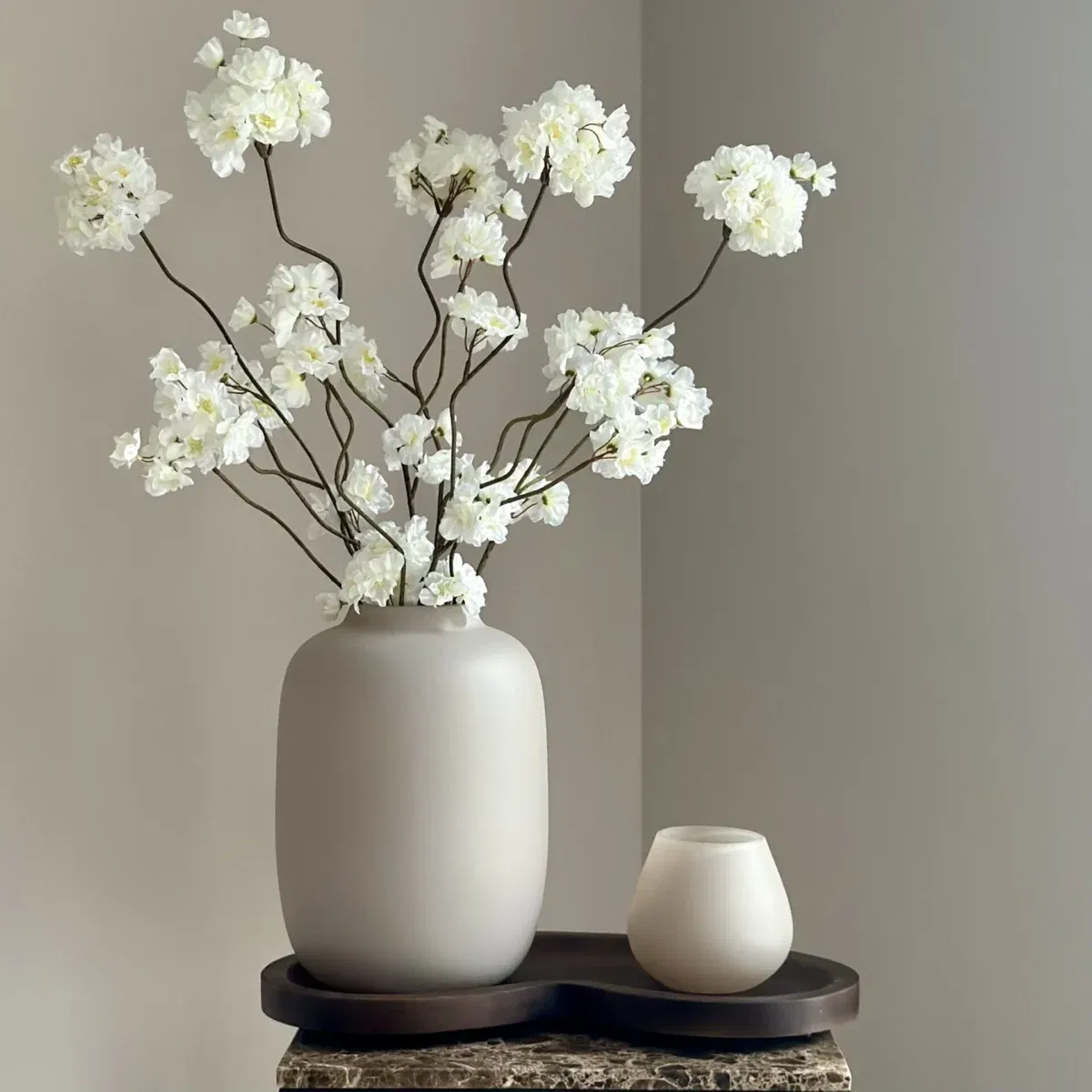 Tafeldecoratie set beige walnoot japandi