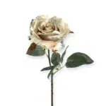 Zijden bloem roos taupe beige