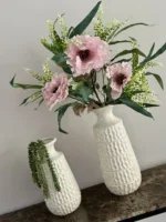 complete decoratie set met beige vazen