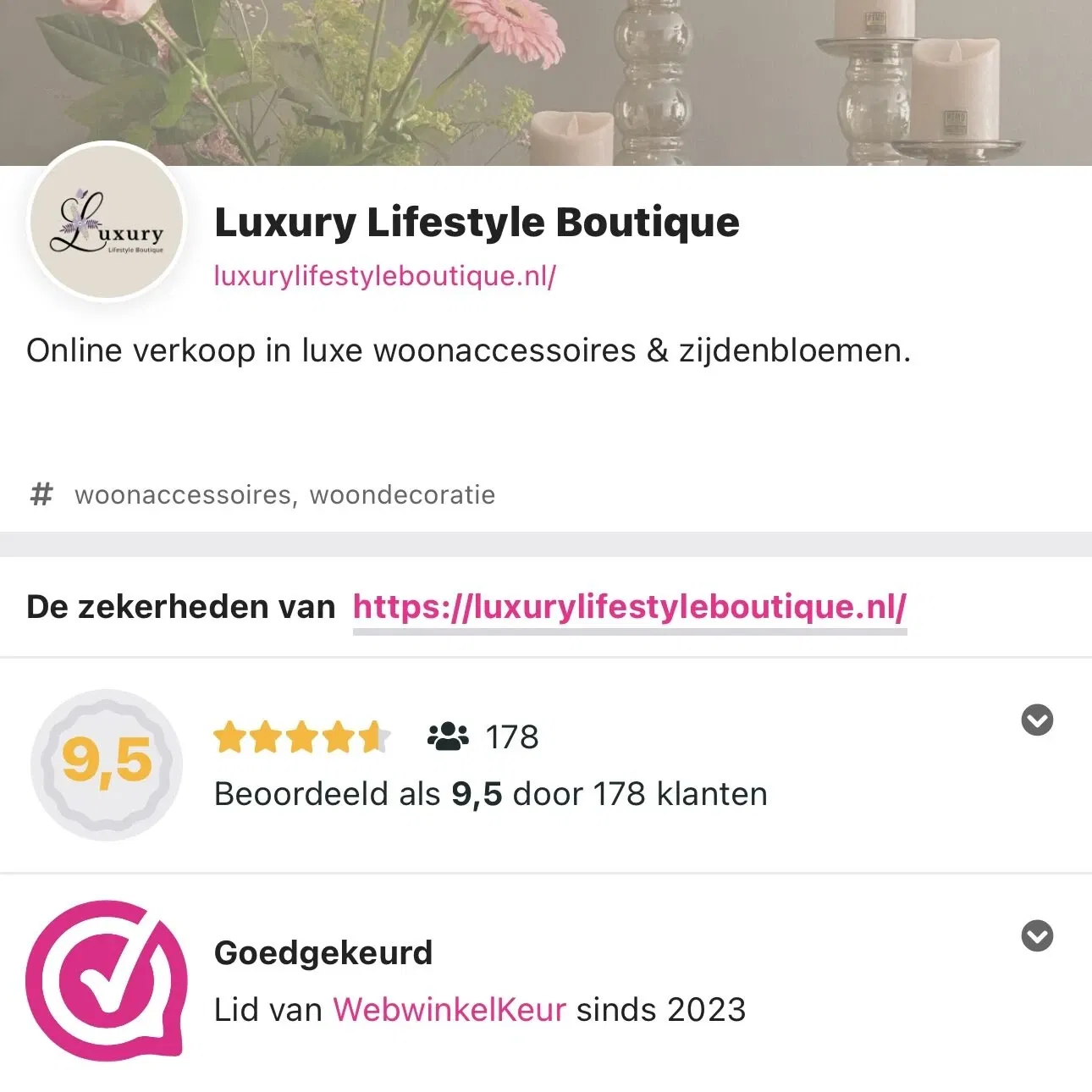 Luxury Lifestyle Boutique betrouwbare webshop