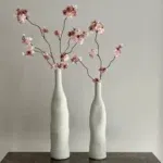 Vensterbank decoratie set japandi beige + bloesemtakken roze