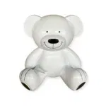 Beer beeld teddy zittend wit zwart 35 cm