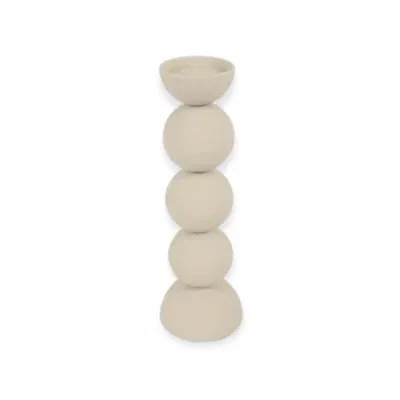 Beige kandelaar Ruby L Japandi - 12x12x36,5cm