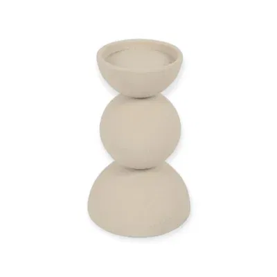 Beige kandelaar Ruby S Japandi - 12x12x19 cm