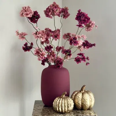 Herfst decoratie burdgundy gold