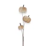 Herfst decoratie tak pompoenen 3 Taupe - 50CM