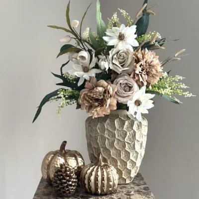 Herfstdecoratie set Beige nude met pompoenen