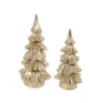 Kerst decoratie goud beeld kerstboom - 2 maten