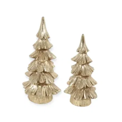 Kerst decoratie goud beeld kerstboom - 2 maten