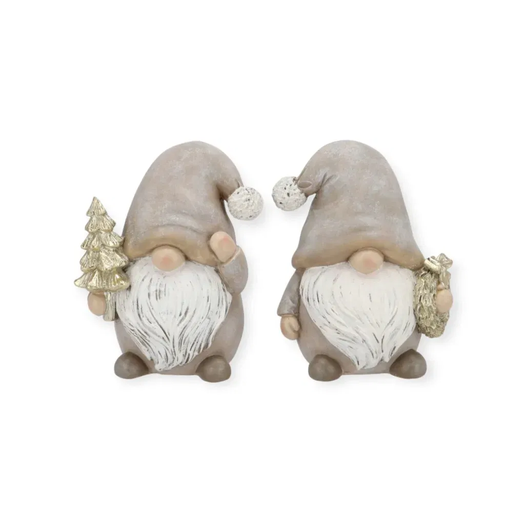 Kerst decoratie Gnoom Beige 8x8x14cm