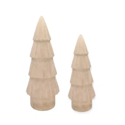Kerst decoratie goud beige beeld kerstboom - 2 maten
