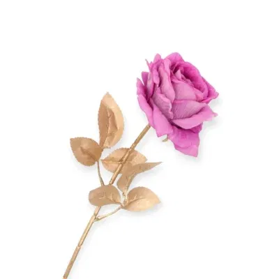 Losse zijden Roos Goldie paars 75 cm