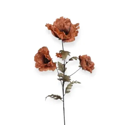 Losse zijden bloem poppy oranje 107 cm