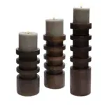 Walnoot kandelaren set vail - Vase the World