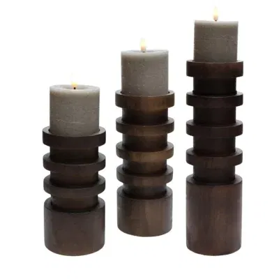 Walnoot kandelaren set vail - Vase the World