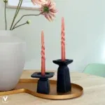 Kaarshouder Calama M zwart L10 x H10 x H18 cm - Vase the world - Afbeelding 4