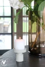 Kaarshouder beige ivory Piura XS Ø9 x H10 cm - vase the world - Afbeelding 3