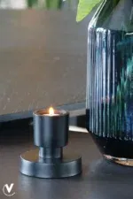 Kaarshouder zwart Piura XS Ø9 x H10 cm - vase the world - Afbeelding 3