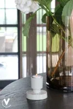 Kaarshouder beige ivory Piura XS Ø9 x H10 cm - vase the world - Afbeelding 2