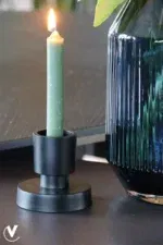 Kaarshouder zwart Piura XS Ø9 x H10 cm - vase the world - Afbeelding 4