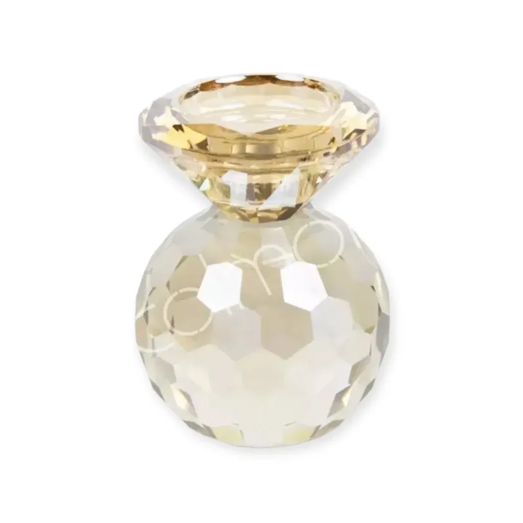 Crystal glas kaarshouder 7x7x9 cm - Colmore