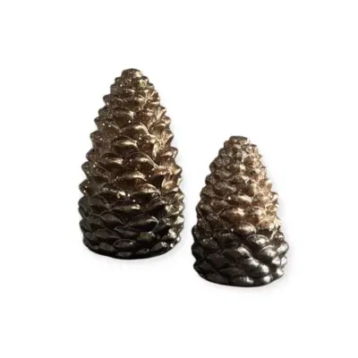 Dennenappels - brons goud 2 afmetingen